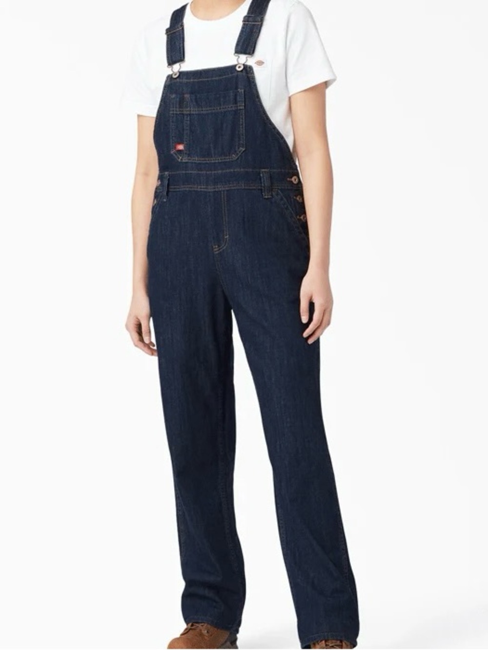 Dickies Womens Denim relaxed fit Bib Dark Wash Carpenter overalls